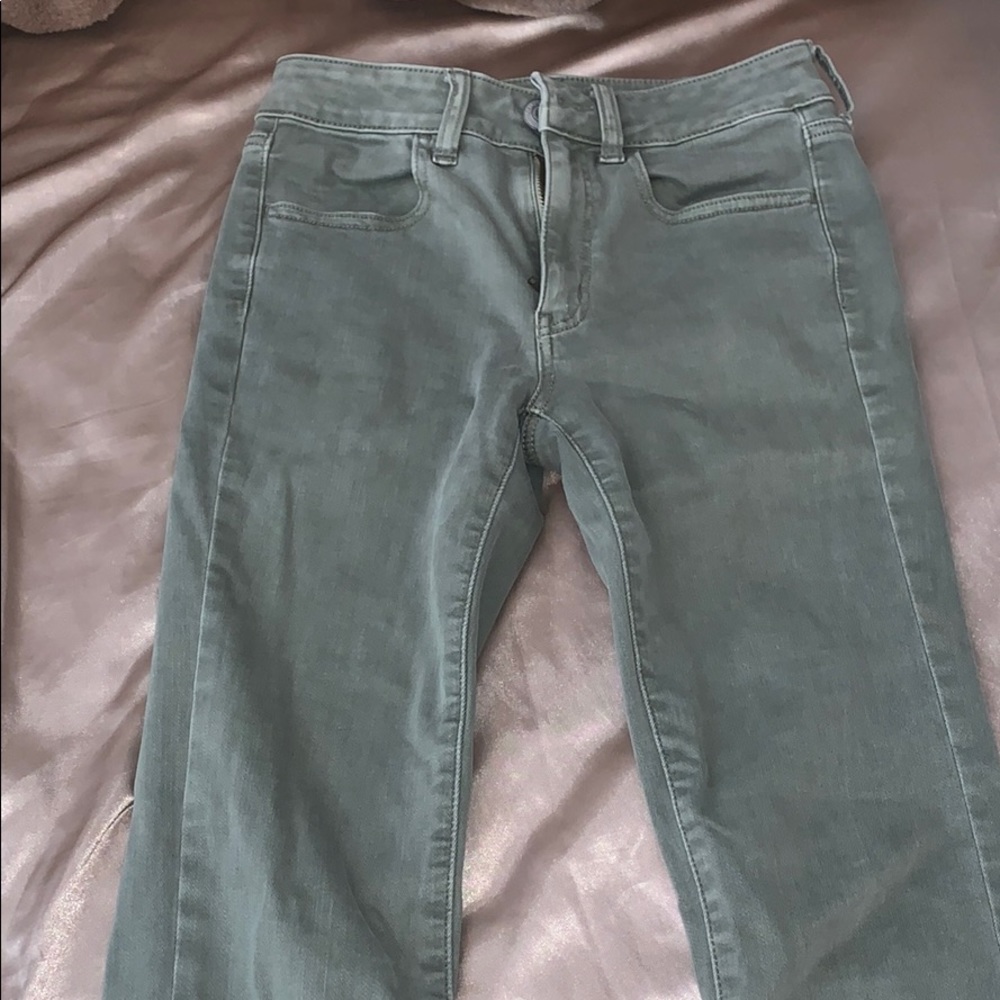 American Eagle High Waisted Army Green Jean